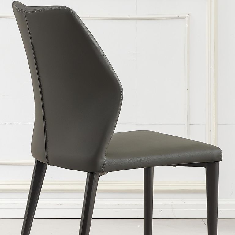 Clearance - Harrow Dark Grey Leather Dining Chair