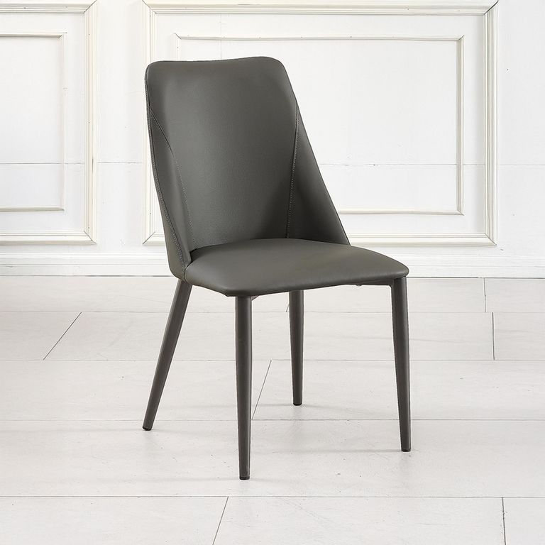 Clearance - Rosie Dark Grey Leather Dining Chair