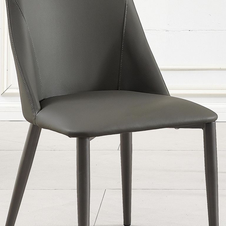 Clearance - Rosie Dark Grey Leather Dining Chair