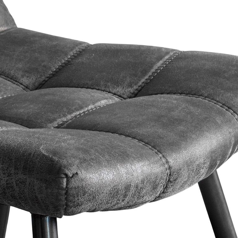 Clearance - Set of 2 Darwin Grey Leather Dining Chair - A101