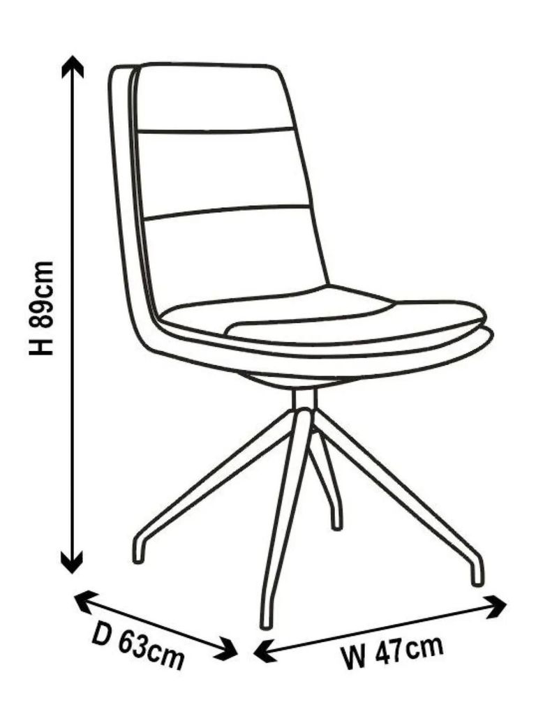 Diego Yellow Leather Swivel Dining Chair with Black Legs
