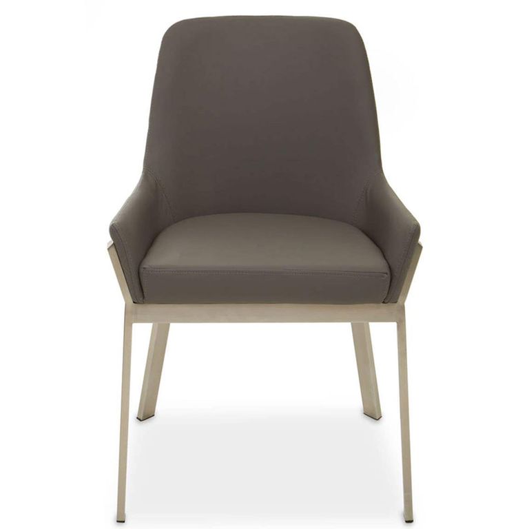 Gilden Dining Armchair - Grey Fabric with Metal Legs