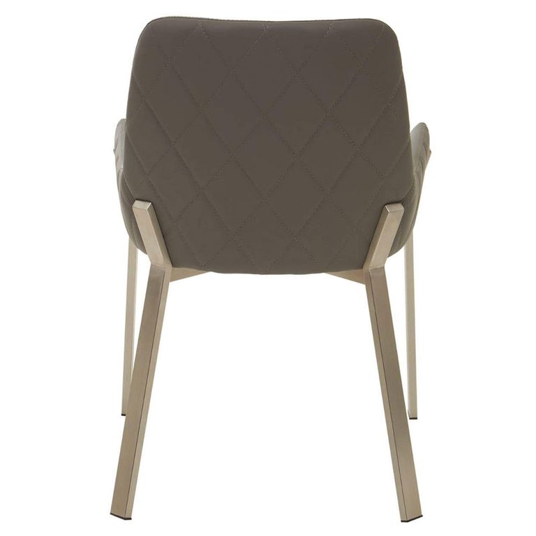 Gilden Dining Armchair - Grey Fabric with Metal Legs