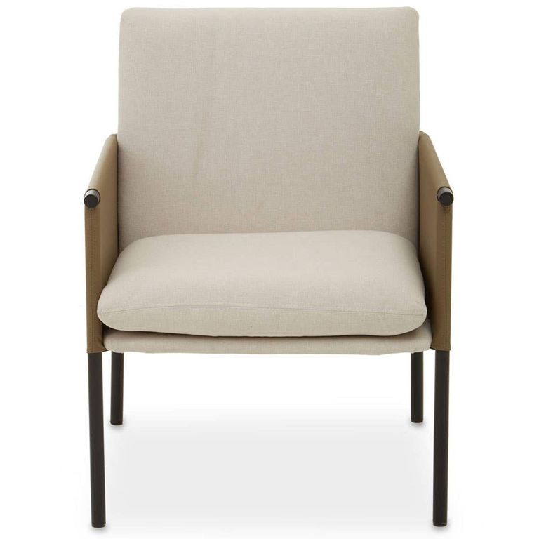 Gilden Dining Armchair - White Fabric