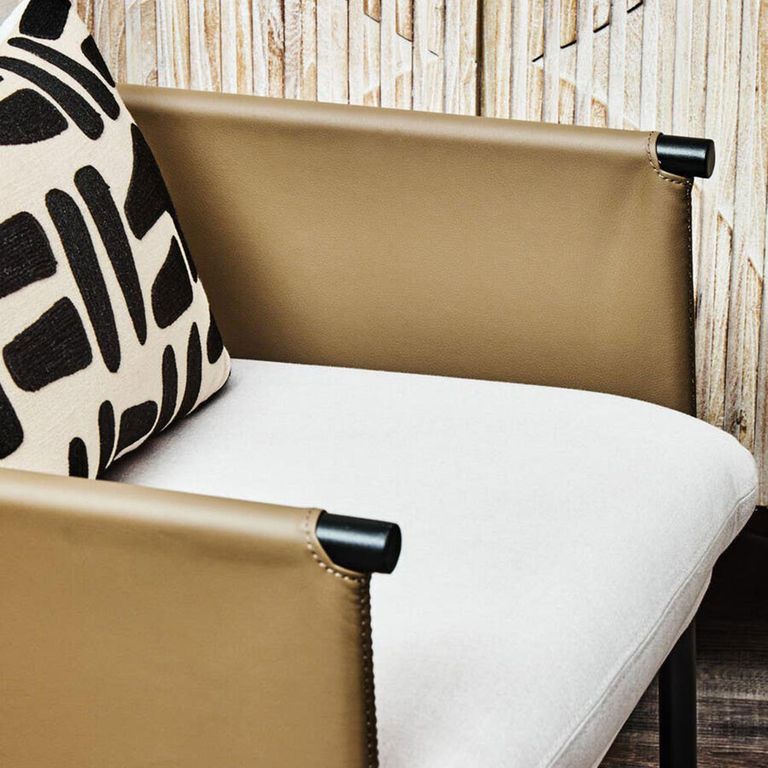 Gilden Dining Armchair - White Fabric