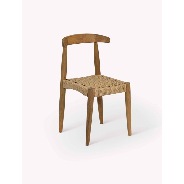 Hawthorne Outdoor Dining Chair Set of 2 Natural Teak Wood