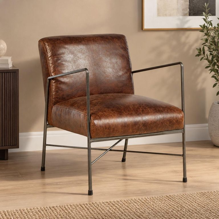 Hoxton Dining Chair - Brown Leather