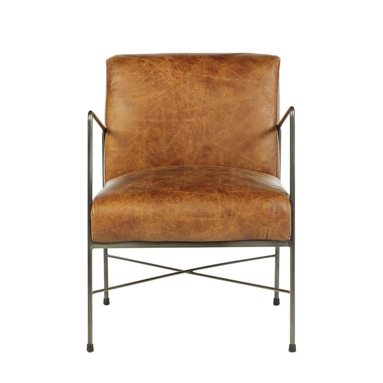 Hoxton Dining Chair - Light Brown Leather