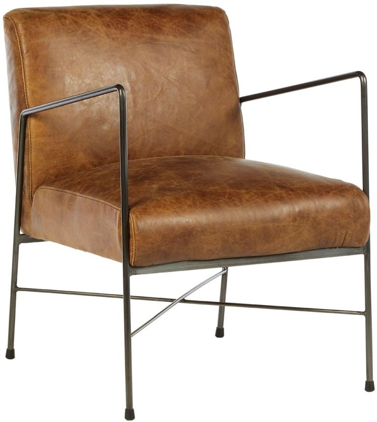 Hoxton Dining Chair - Light Brown Leather