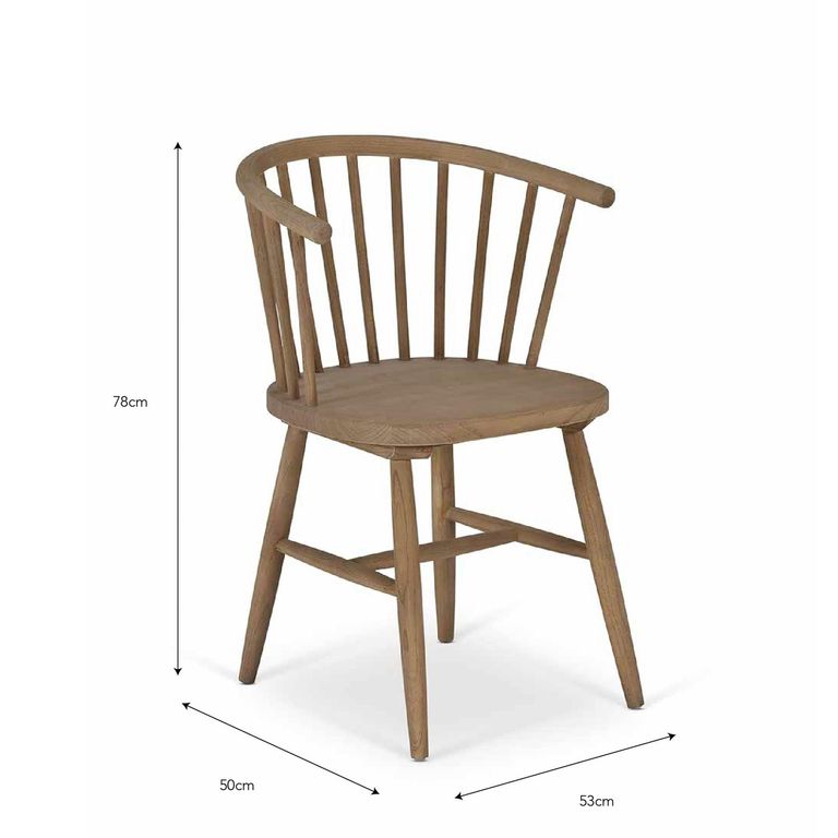 Landrake Curved Back Dining Chair Set of 2 Natural