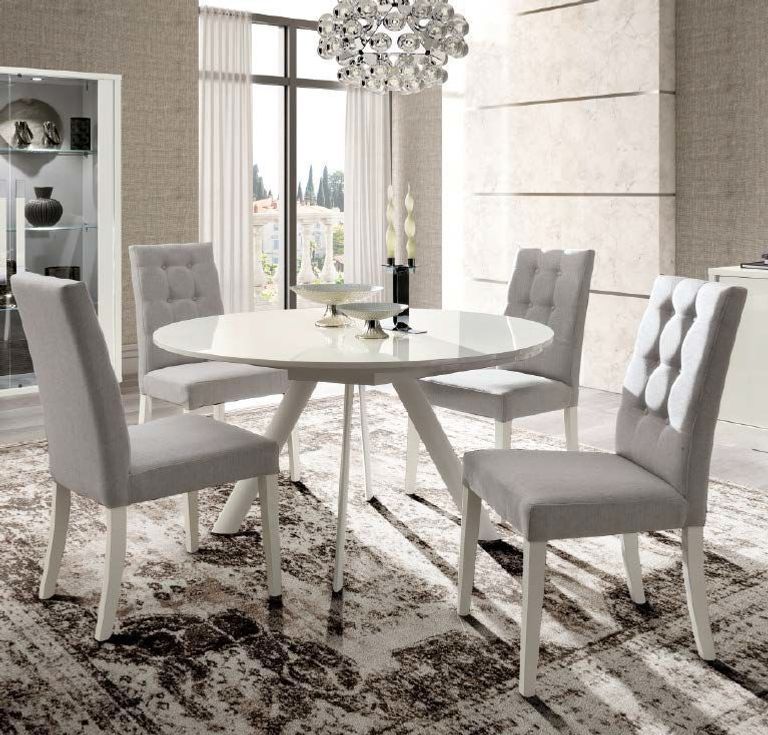 Roma Dining Chair - Mojito Fabric - White