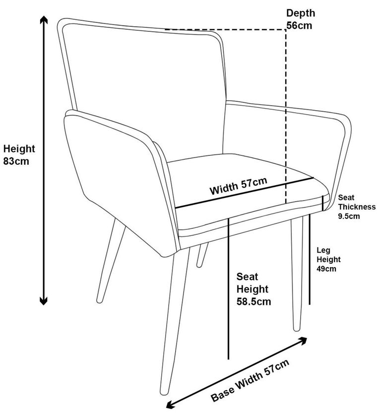 Monza Grey Fabric Dining Armchair