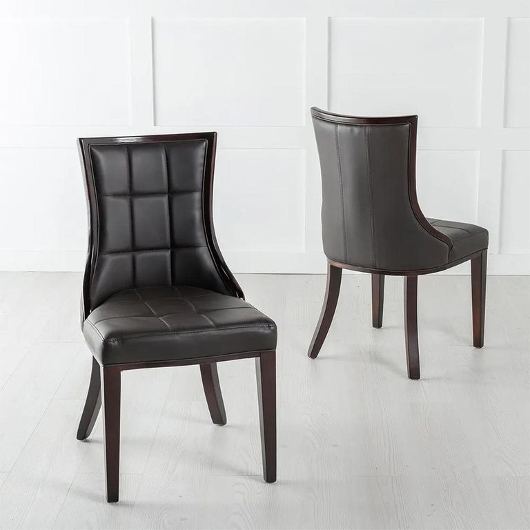 Paris Brown Leather Dining Chair with Brown Legs