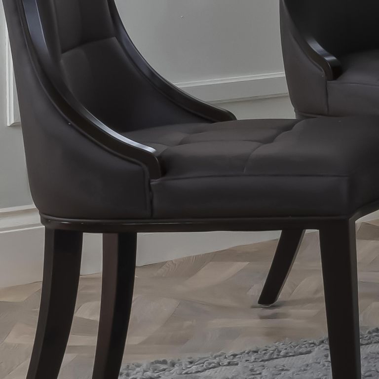 Paris Brown Leather Dining Chair with Brown Legs