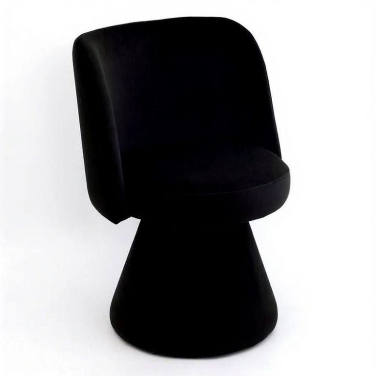 Pimlico Black Fabric Swivel Tub Dining Chair