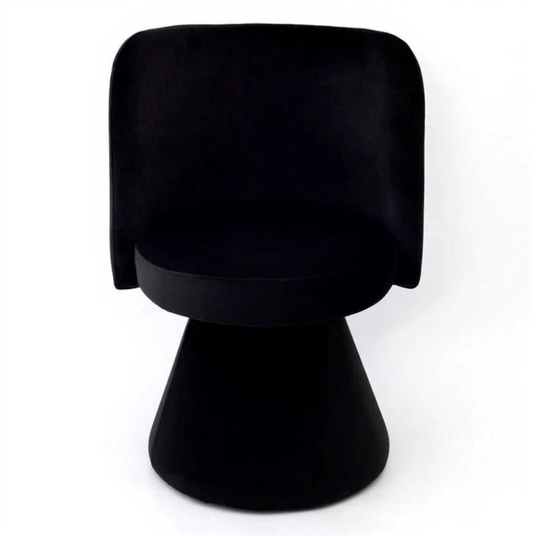 Pimlico Black Fabric Swivel Tub Dining Chair
