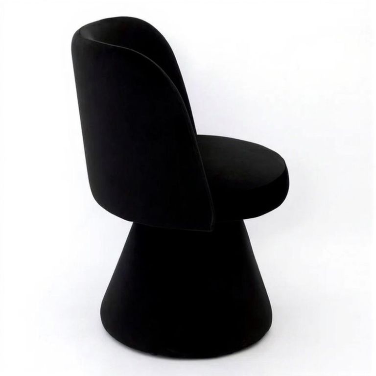Pimlico Black Fabric Swivel Tub Dining Chair