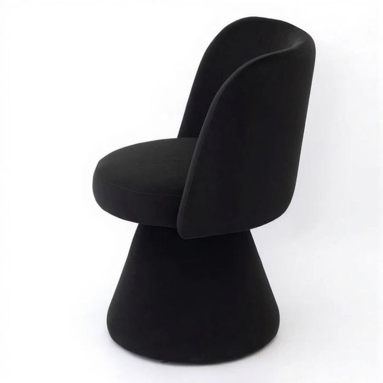 Pimlico Black Fabric Swivel Tub Dining Chair