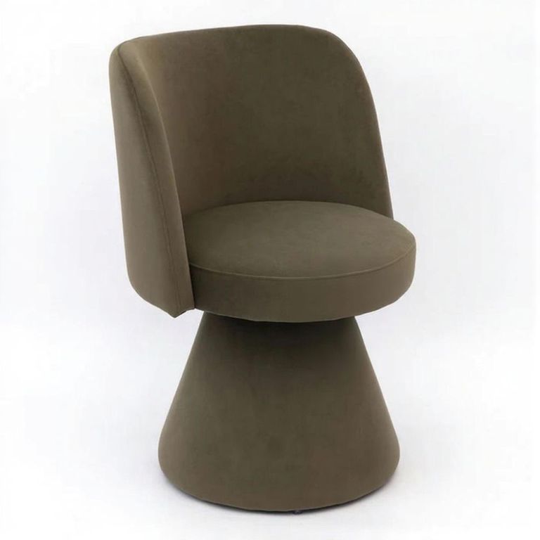 Pimlico Moss Green Fabric Swivel Tub Dining Chair