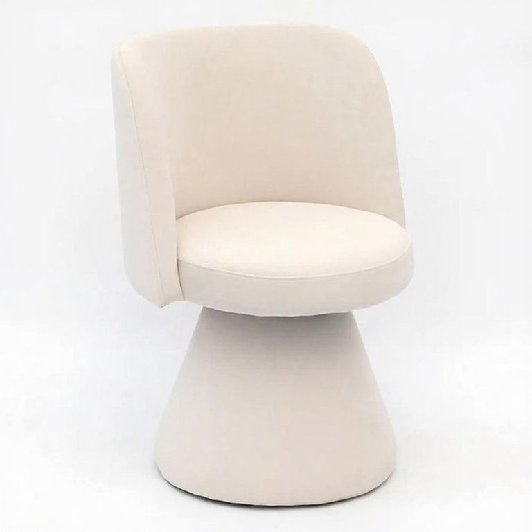 Pimlico White Fabric Swivel Tub Dining Chair