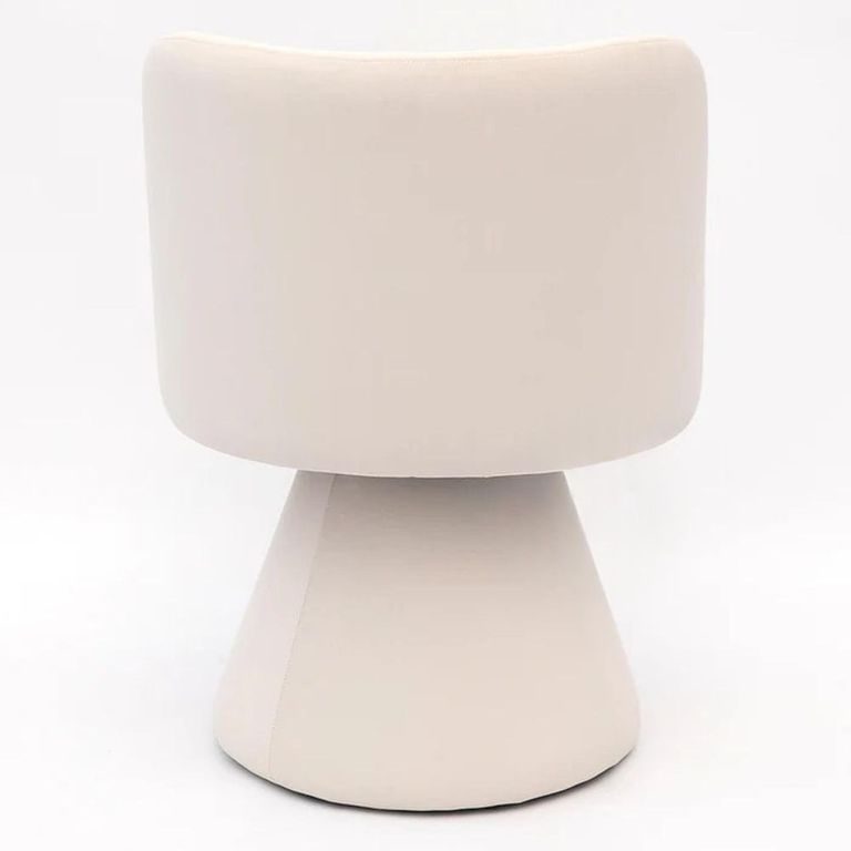Pimlico White Fabric Swivel Tub Dining Chair