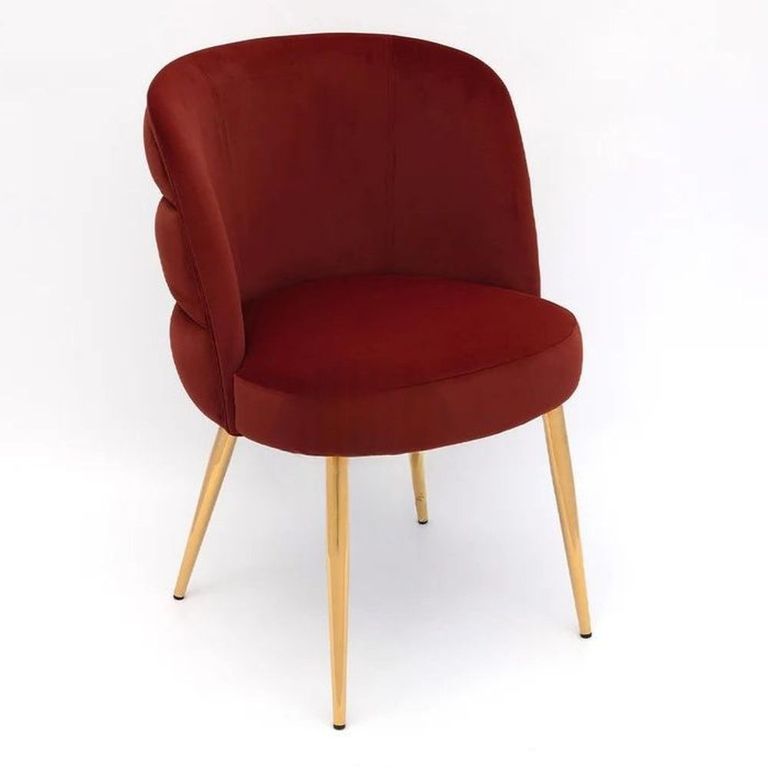 Sloane Wine Red Velvet Fabric Dining Chair with Gold Legs