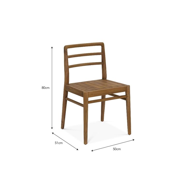 St Mawes Outdoor Dining Chair Set of 2 Natural Reclaimed Teak Wood