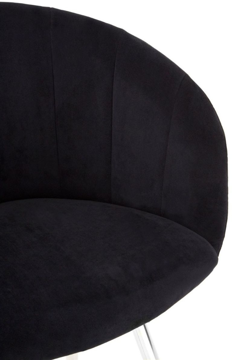 Vogue Dining Chair - Black Velvet Fabric