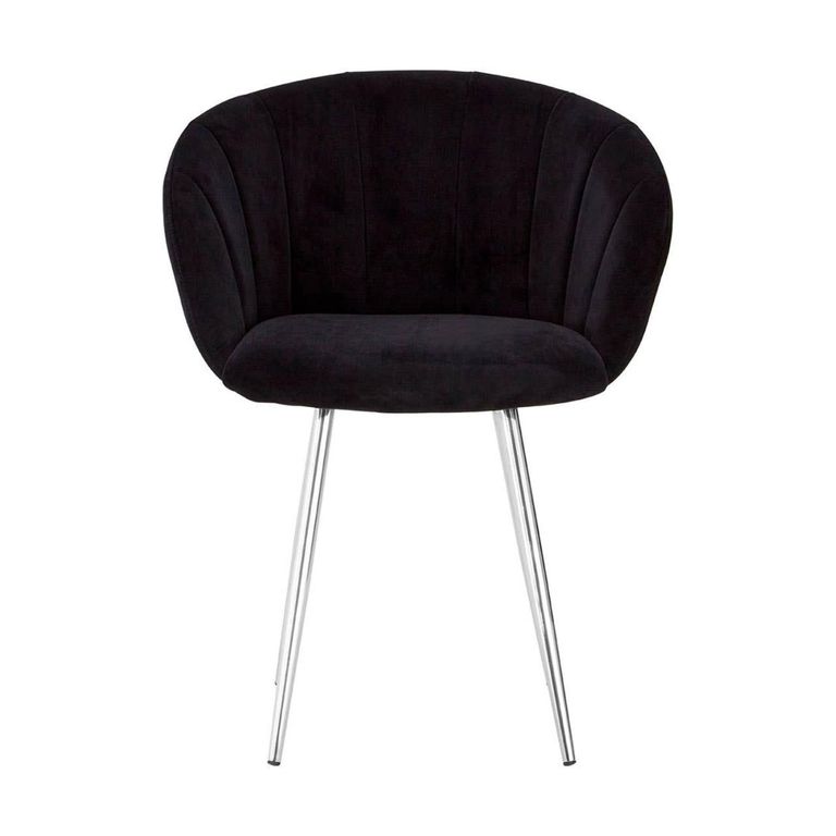 Vogue Dining Chair - Black Velvet Fabric