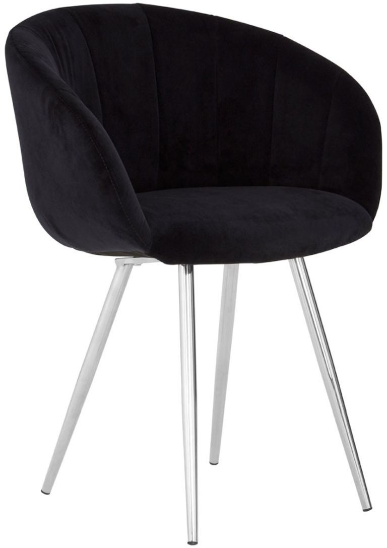 Vogue Dining Chair - Black Velvet Fabric