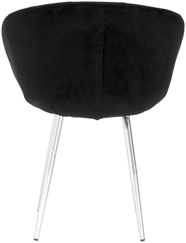 Vogue Dining Chair - Black Velvet Fabric