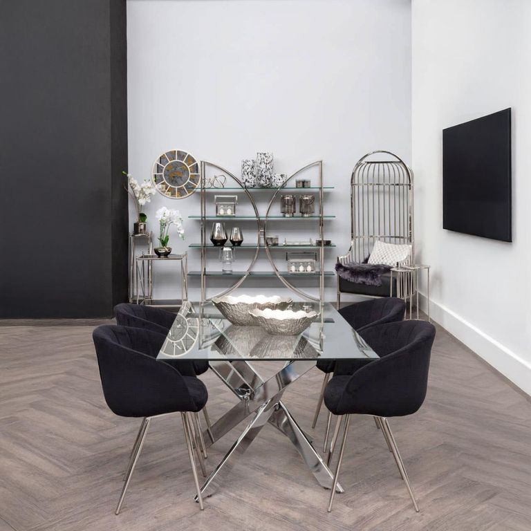 Vogue Dining Chair - Black Velvet Fabric