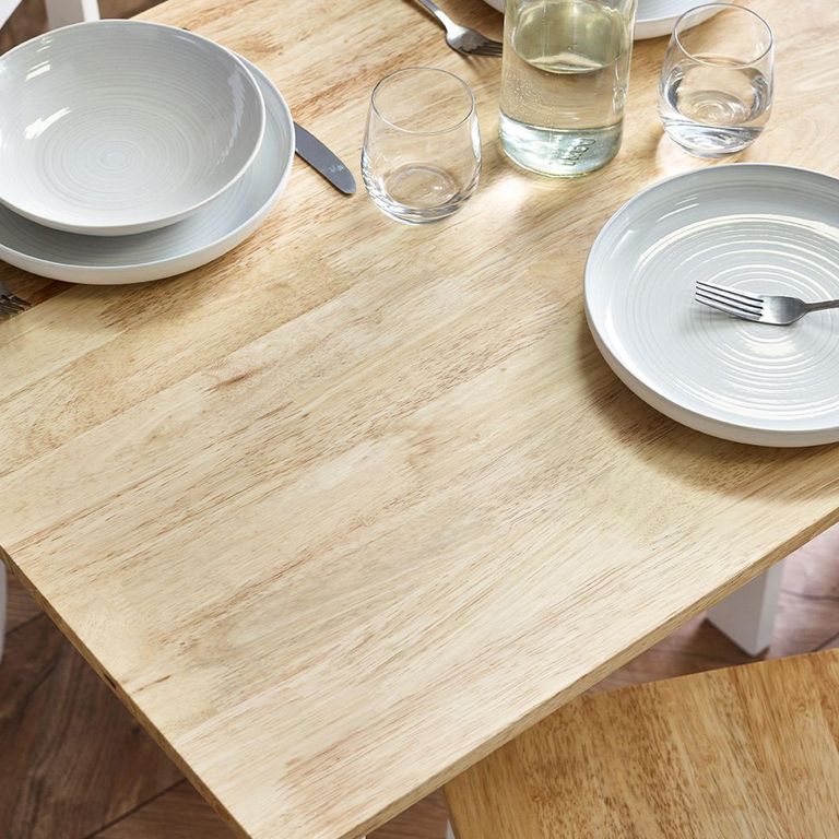 Linwood Dining Set - 114cm - 4 Seater - White Painted