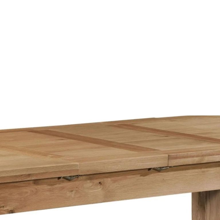 Appleby Extending Dining Set - 4 Seater - 120cm-153cm - Oak - with 4 Toulouse Chairs - Black Faux Leather Seat Pad