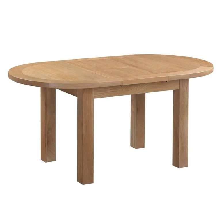 Appleby Extending Dining Set - 4-6 Seater - 130cm-170cm - Oak - with 4 Ladder Back Chairs - Black Faux Leather Seat Pad