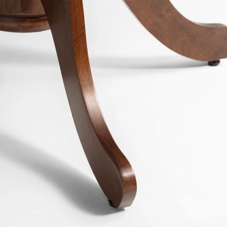 Canterbury Round Extending Dining Set - 2-4 Seater - 90cm-120cm - 4 Leather Chairs - Mahogany