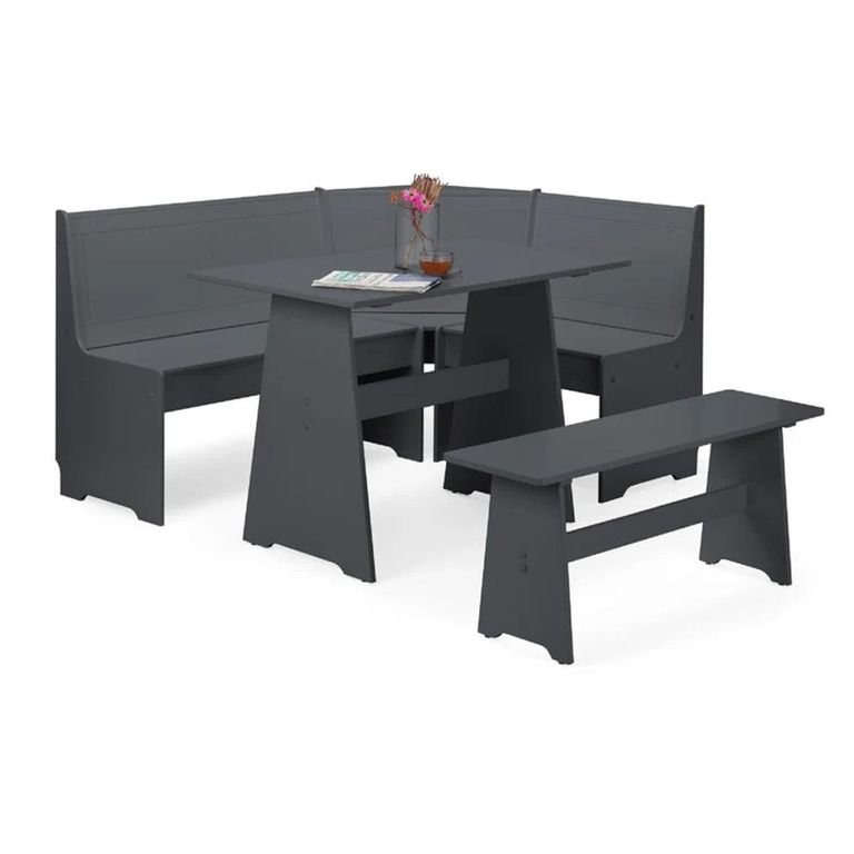 Newport Corner Dining Set - 4 Seater - 109cm - Dark Grey