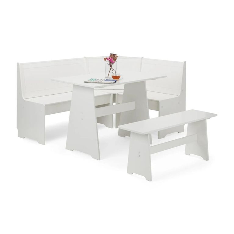 Newport Corner Dining Set - 4 Seater - 109cm - White
