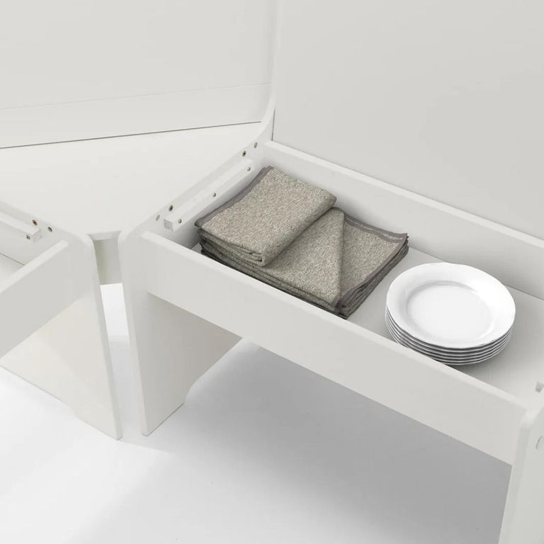 Newport Corner Dining Set - 4 Seater - 109cm - White