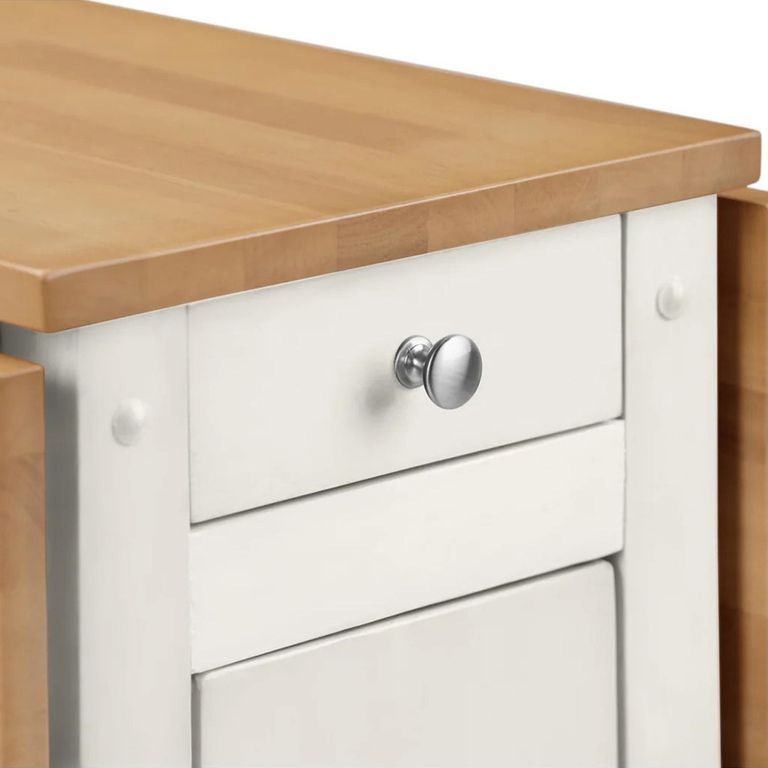 Savoy Gateleg Extending Dining Set - 4 Seater - 35cm-120cm - 4 Chairs - White and Natural