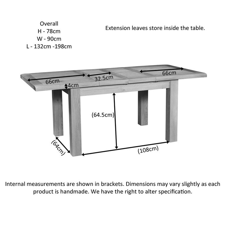 Somer Extending Dining Set - 4-8 Seater - 132cm-198cm - Oak - 4 Ladder Back Dining Chair