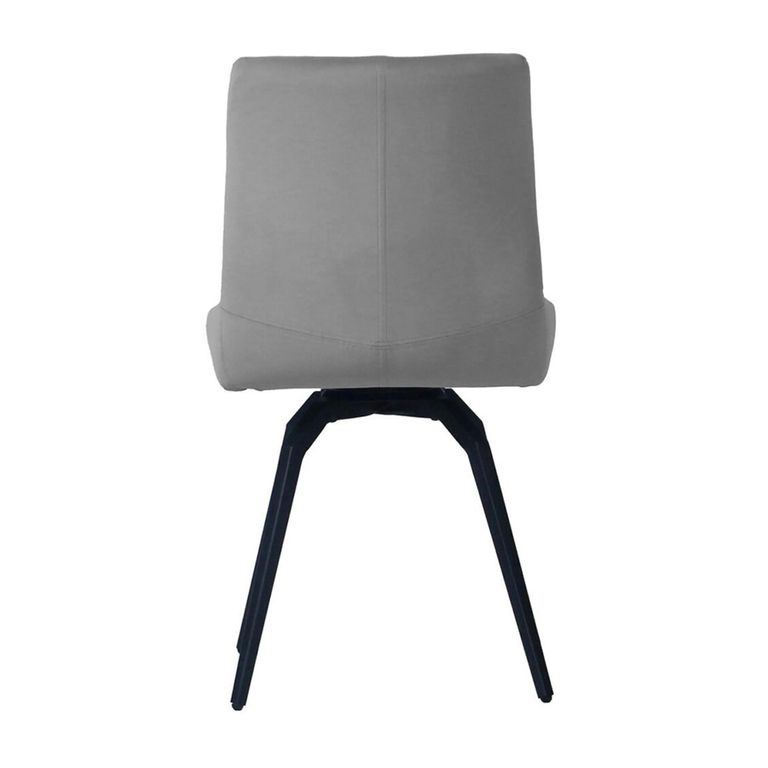 Newton Dining Set - 6 Seater - 180cm - Clear Glass and Natural - 6 Malcom Grey Fabric Swivel Chair