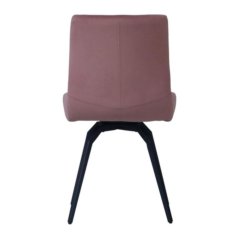 Newton Dining Set - 6 Seater - 180cm - Clear Glass and Natural - 6 Malcom Pink Fabric Swivel Chair