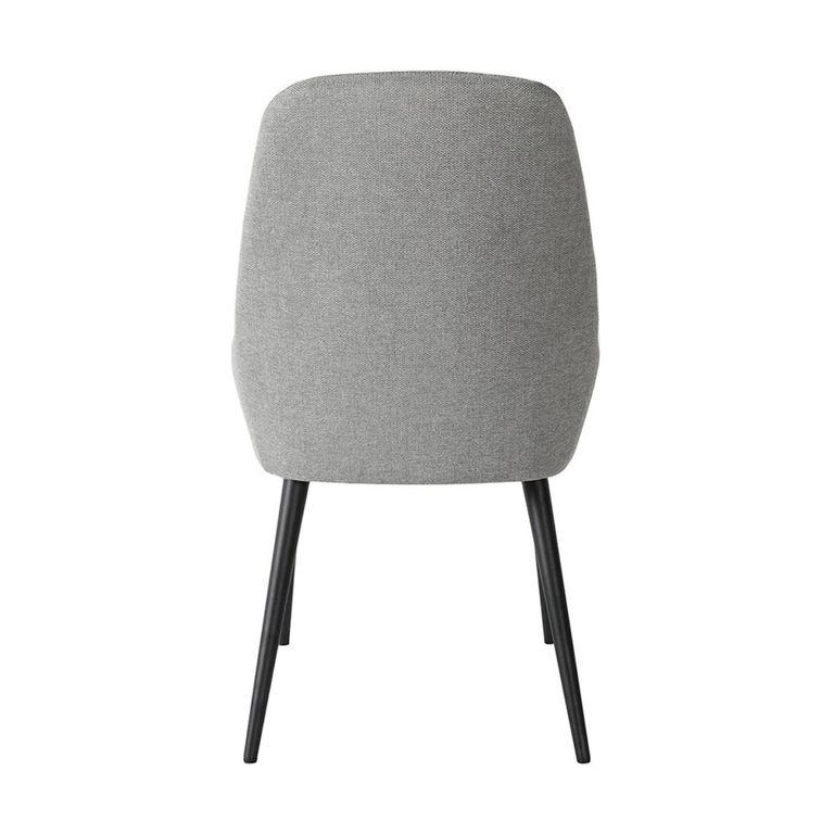 Newton Dining Set - 6 Seater - 180cm - Smoked Glass and Natural - 6 Claflin Grey Fabric Chair