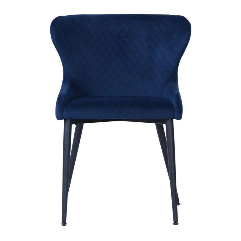 Newton Dining Set - 6 Seater - 180cm - Smoked Glass and Natural - 6 Langley Blue Fabric Chair