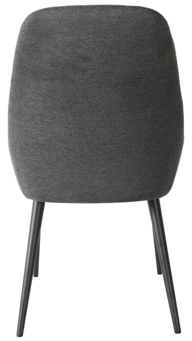 Vernal Dining Set - 4 Seater - 130cm - White Sintered Stone - 4 Claflin Dark Grey Fabric Chair