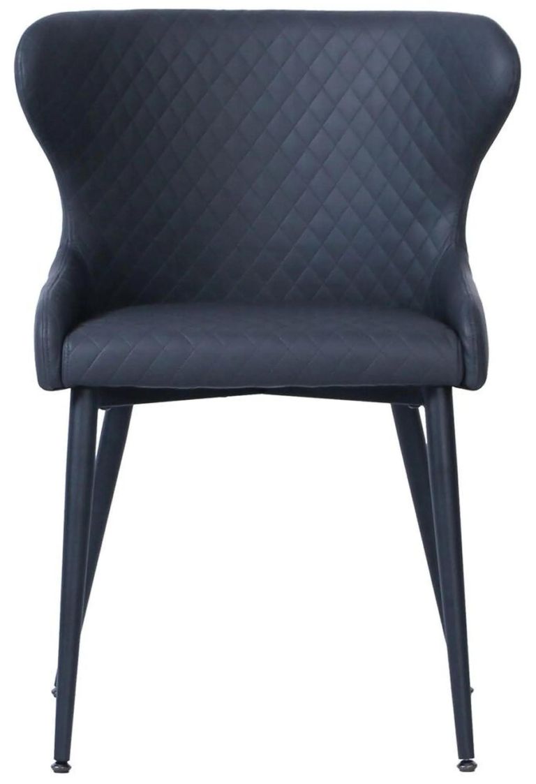 Vernal Dining Set - 4 Seater - 130cm - White Sintered Stone - 4 Langley Grey Faux Leather Chair