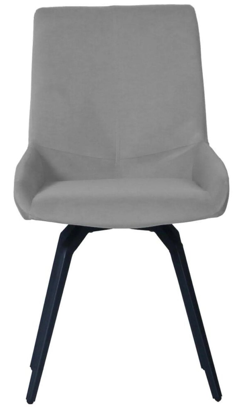 Vernal Extending Dining Set - 4-8 Seater - 140cm-200cm - Grey Sintered Stone - 4 Malcom Grey Fabric Swivel Chair