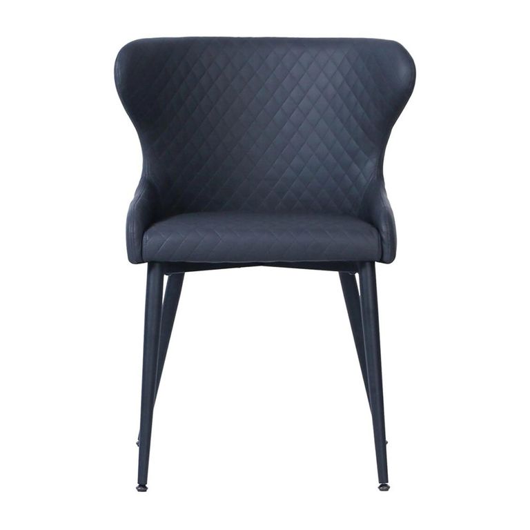 Vernal Extending Dining Set - 4-8 Seater - 140cm-200cm - Grey Sintered Stone - 4 Langley Grey Faux Leather Chair