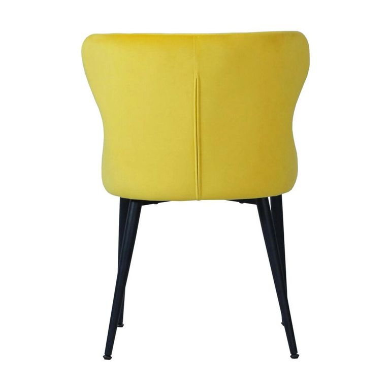 Vernal Extending Dining Set - 4-8 Seater - 140cm-200cm - Grey Sintered Stone - 4 Langley Yellow Fabric Chair